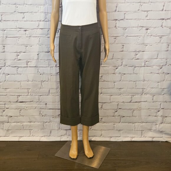 ANNE KLEIN - Olive green cropped pants - Picture 4 of 10